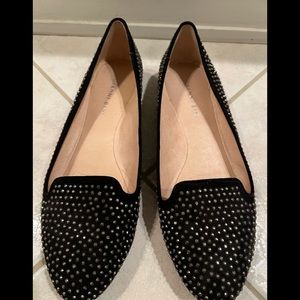 Giani Bini Black silver studded flats, size 8-1/2